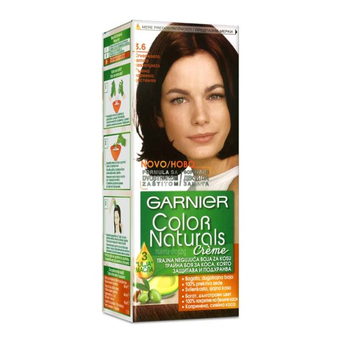 Color naturals крем-боя за коса /3.6 тъмно червено кестеняво/