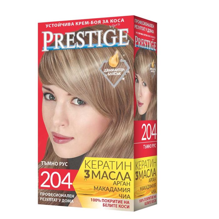 Vip's Prestige Устойчива крем-боя за коса /204 Тъмно рус/