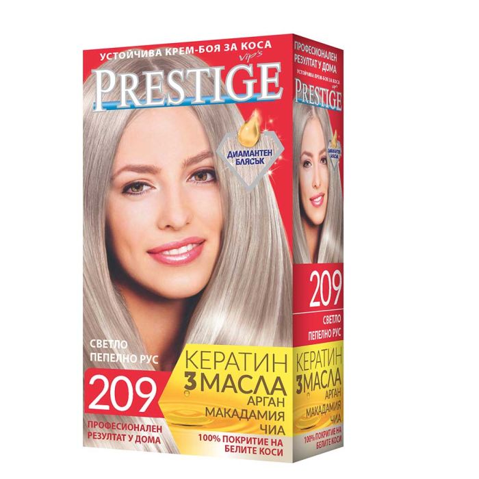 Vip's Prestige Устойчива крем-боя за коса /209 Светло пепелно рус/