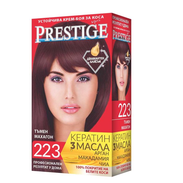 Vip's Prestige Устойчива крем-боя за коса /223 Тъмен махагон/