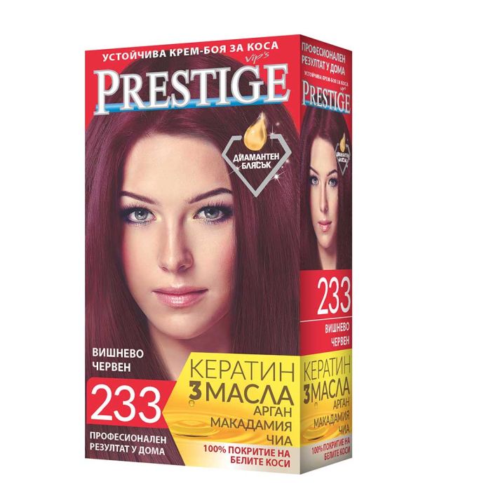 Vip's Prestige Устойчива крем-боя за коса /233 Вишнево червен/
