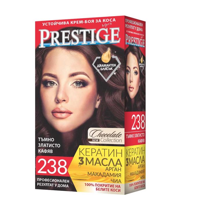 Vip's Prestige Устойчива крем-боя за коса /238 Тъмно златисто кафяв/