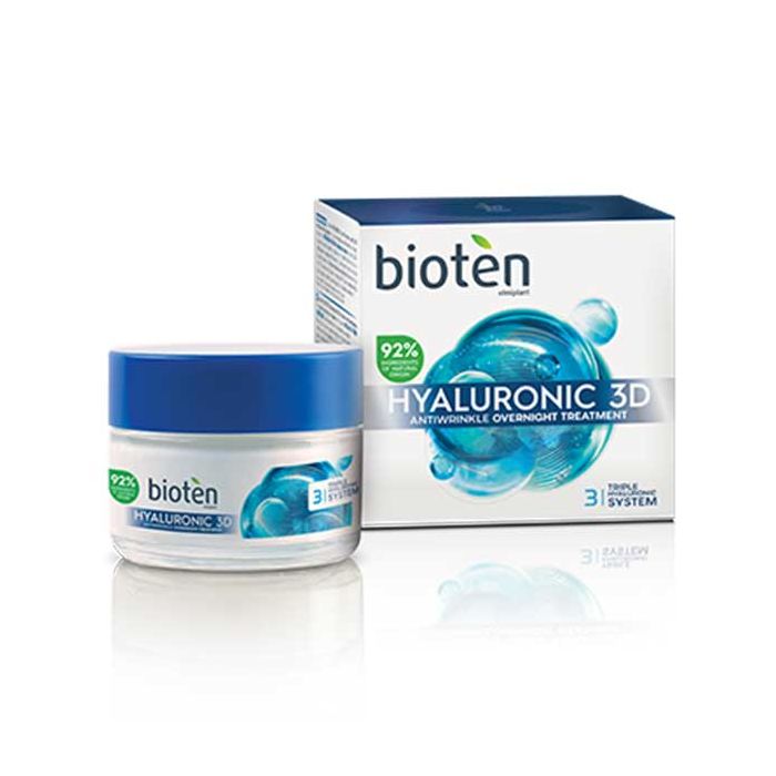 Bioten Hyaluronic 3D нощен крем против бръчки