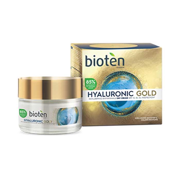 Bioten Hyaluronic Gold дневен крем за лице, със слънцезащите фактор 10