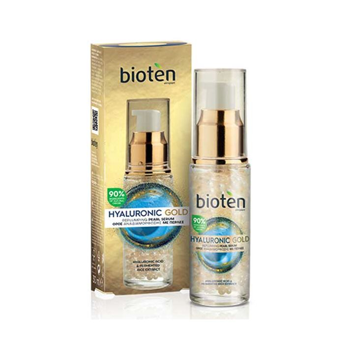 Bioten Hyaluronic Gold уплътняващ перлен серум