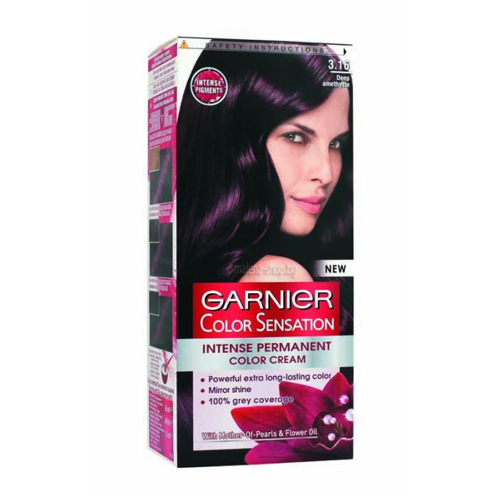 Garnier Color Sensation крем-боя за коса, с ниско съдържание на амоняк /3.16 наситен аметист/