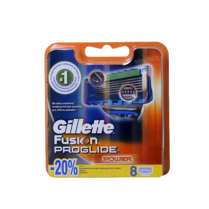Fusion ProGlide Power резервни ножчета за бръснене, опаковка от 8 броя