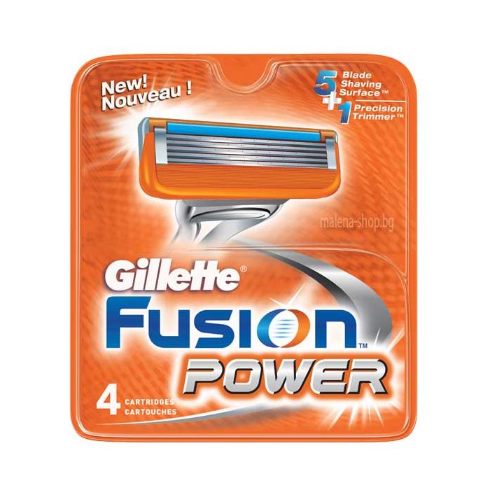 Gillette Fusion Power резервни ножчета за бръснене, опаковка от 4 броя