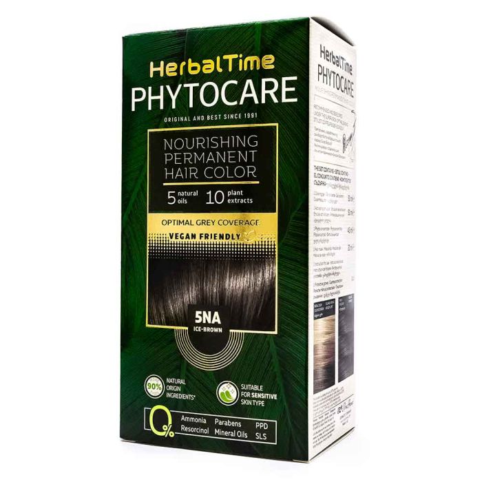 Herbal Time Phytocare трайна безамонячна боя за коса /5NA ледено кафяв/