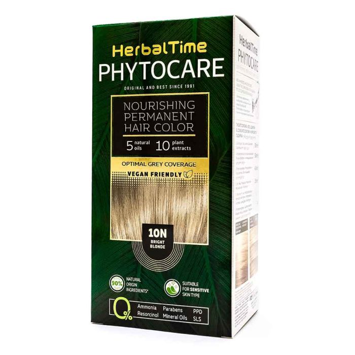 Herbal Time Phytocare трайна безамонячна боя за коса /10N ярко рус/
