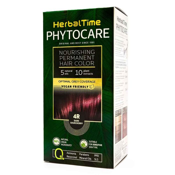 Herbal Time Phytocare трайна безамонячна боя за коса /4R тъмна вишна/