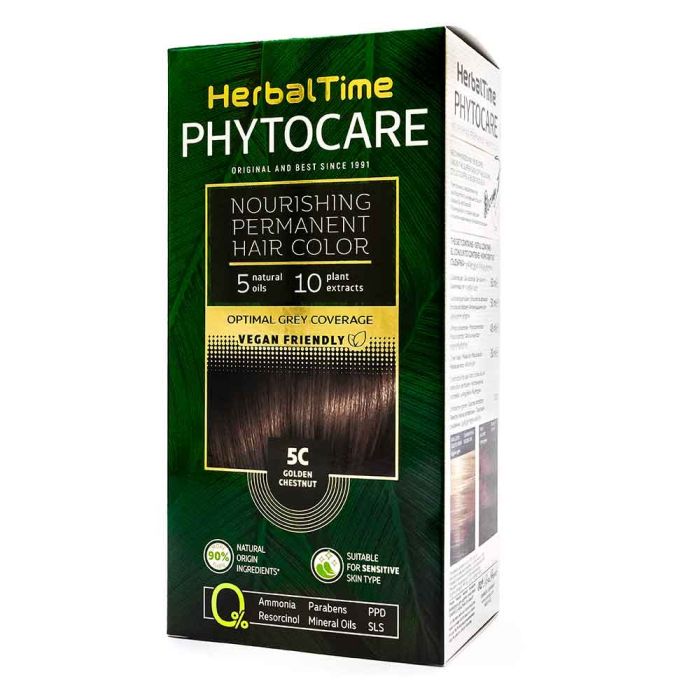 Herbal Time Phytocare трайна безамонячна боя за коса /5C златист кестен/