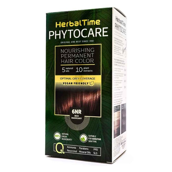 Herbal Time Phytocare трайна безамонячна боя за коса /6NR наситен махагон/