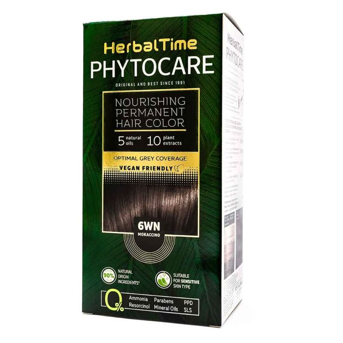 Herbal Time Phytocare трайна безамонячна боя за коса /6WN мокачино/