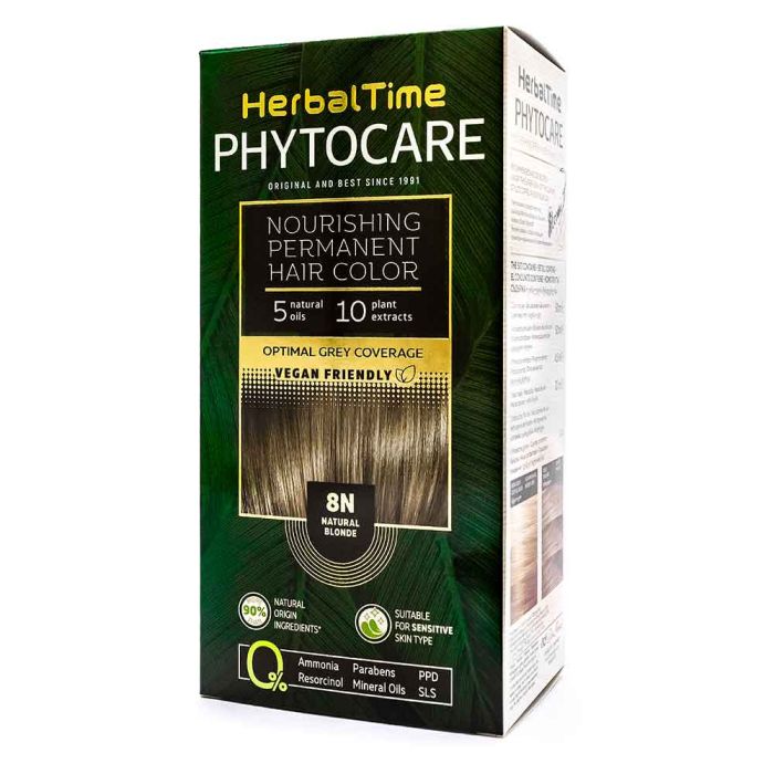 Herbal Time Phytocare трайна безамонячна боя за коса /8N натурално рус/