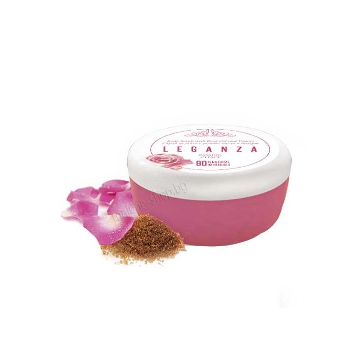 Leganza захарен скраб за тяло, с розово масло и йогурт