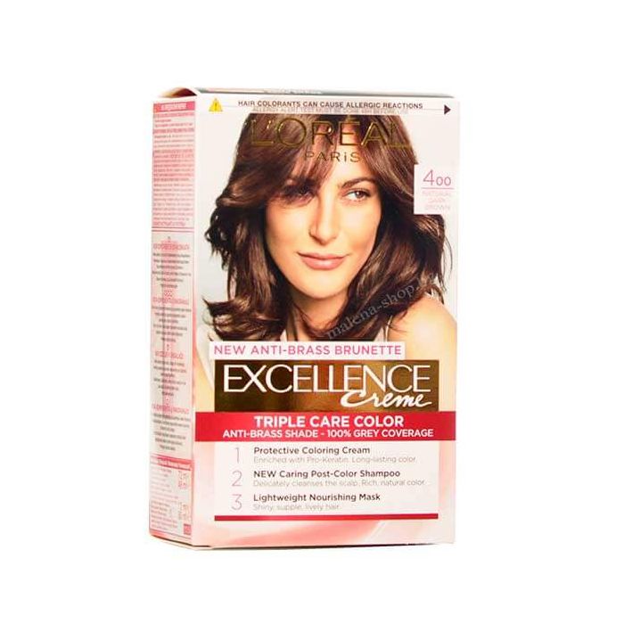 Loreal Excellence Боя за коса /400 натурално тъмно кафяво/