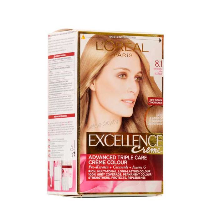 Loreal Excellence Боя за коса /8.1 натурално пепеляво русо/