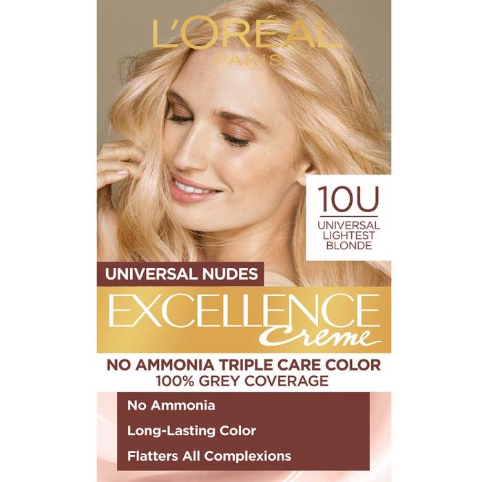 Loreal Excellence Nudes боя за коса, без амоняк (10 U universal lightest blonde)