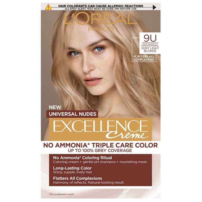 Loreal Excellence Nudes боя за коса, без амоняк (9 U universal very light blonde)