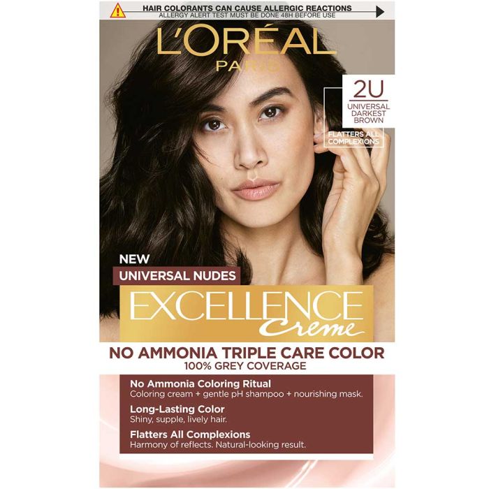 Loreal Excellence Nudes боя за коса, без амоняк (2 U universal darkest brown)