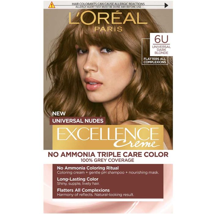 Loreal Excellence Nudes боя за коса, без амоняк (6 U universal dark blonde)