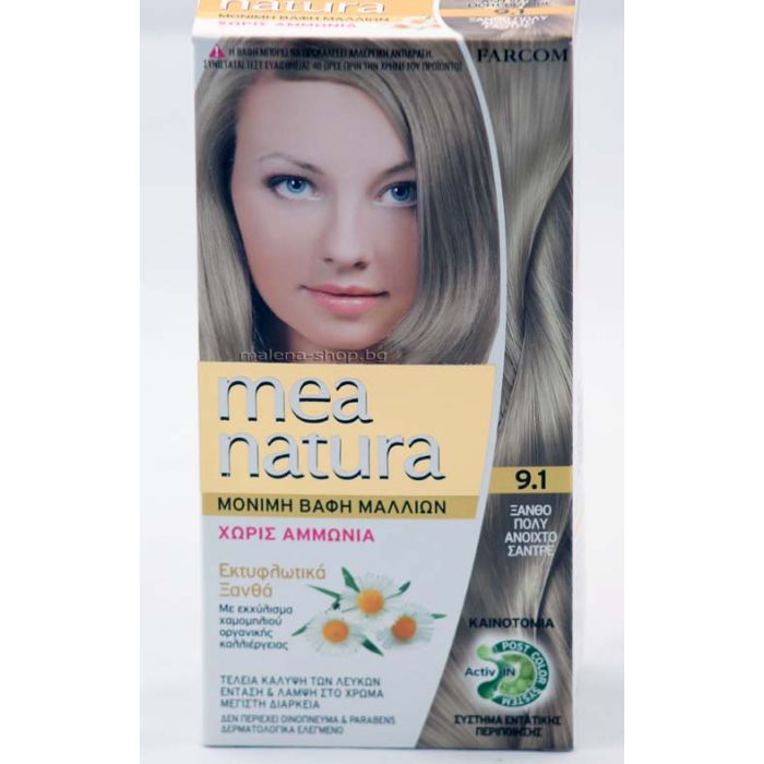 Mea Natura боя за коса /9.1 пепелно много светло русо/