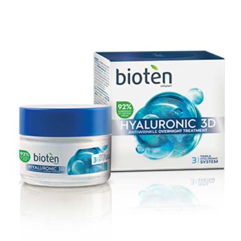 Bioten Hyaluronic 3D нощен крем против бръчки