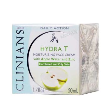 HYDRA T активен овлажняващ крем с ябълкова вода и цинк, за нормална и комбинирана кожа