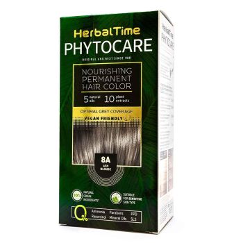 Herbal Time Phytocare трайна безамонячна боя за коса /8A пепелно рус/