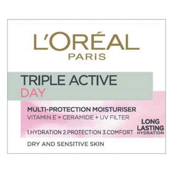 Triple Active дневен крем за лице, за суха и чувствителна кожа
