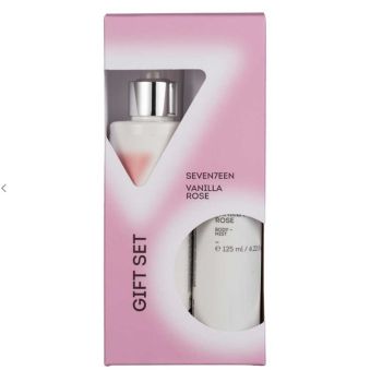 Seventeen Gift Set Vanilla Rose комплект лосион за тяло 200 мл и ароматен спрей за коса и тяло 125 мл